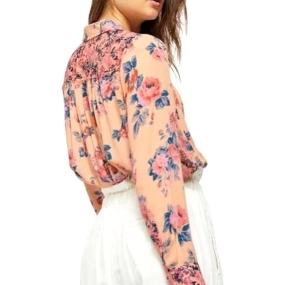 Free People Hold On To Me Long-Sleeve Blouse Boho Cottagecore - Picture 2 of 12